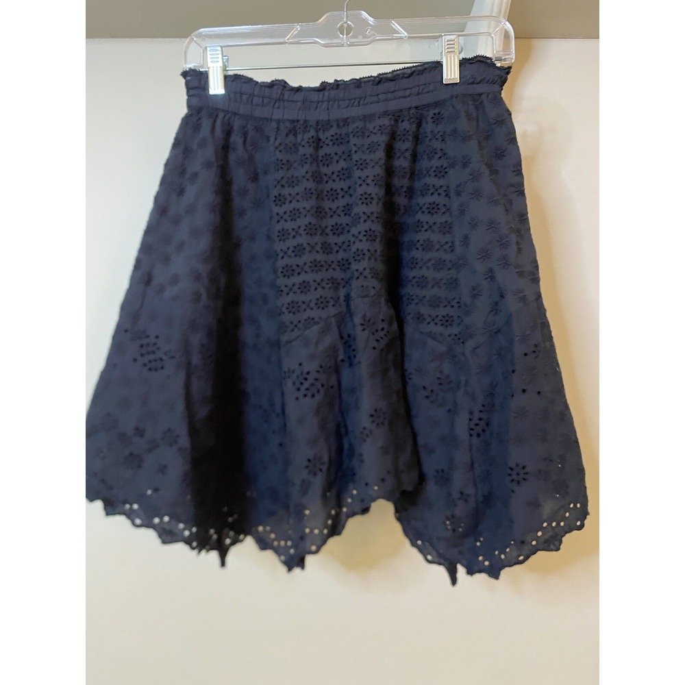 UNSUBSCRIBED  Black‎ Eyelet Asymmetrical Pull On Mini Skirt 4 S  Whimsigoth